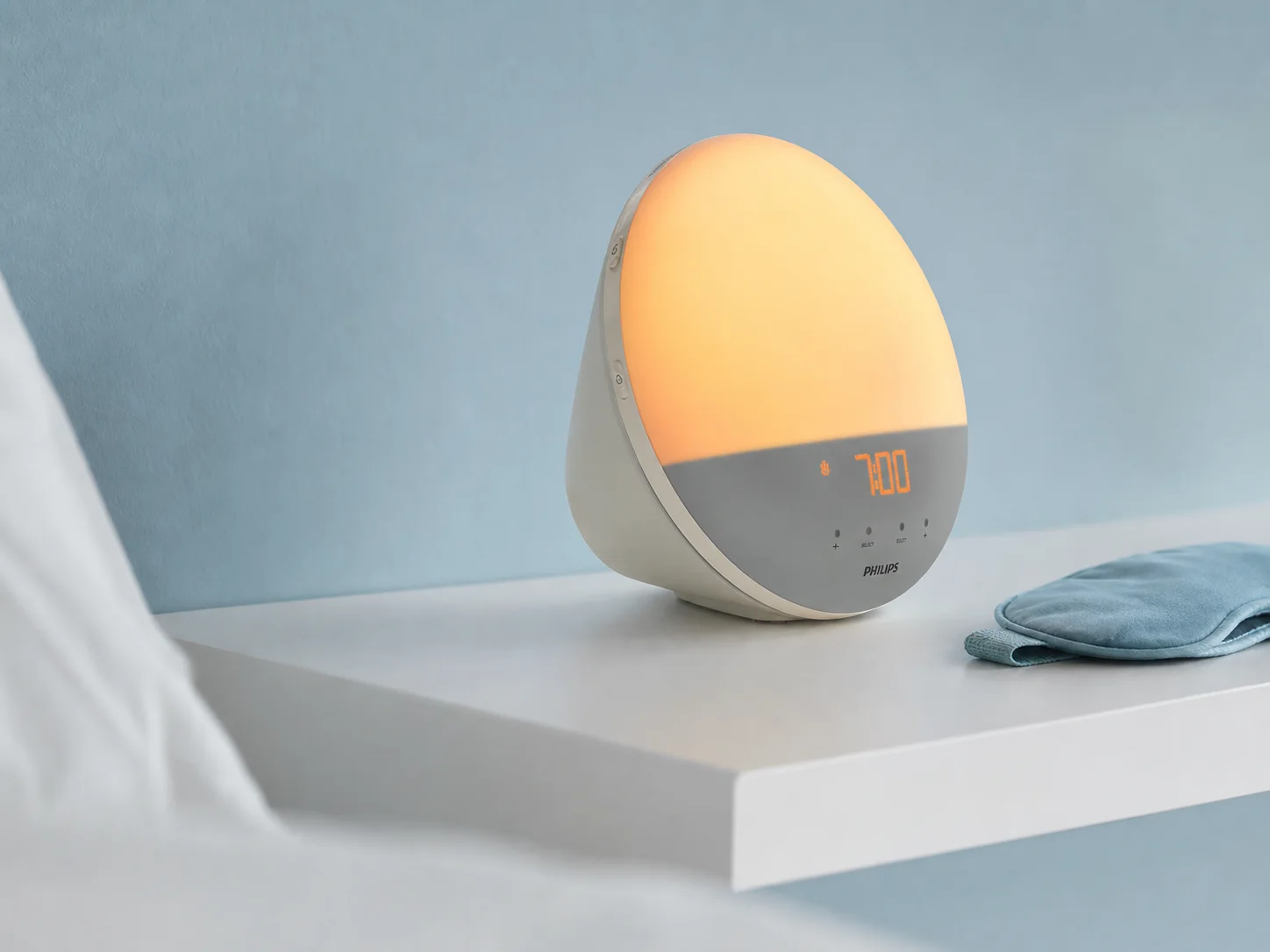 Philips SmartSleep HF3520 leaning oval wake-up light with gray display band